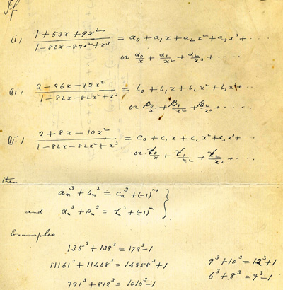 Ramanujan's manuscript