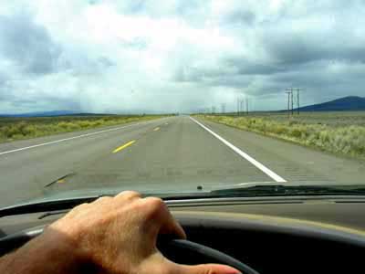 view out of car windscreen