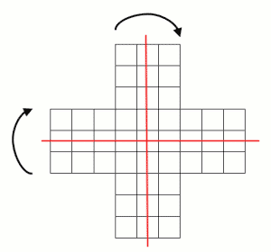 Solitaire board rotated and reflected