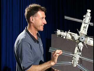 <i>Mir</i> with Earth in the background