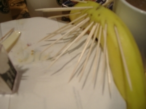 Banana with lines and shadows