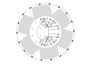  The Gherkin's floorplan.