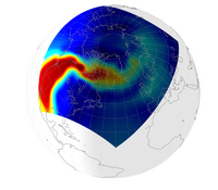 Image showing an ionospheric storm. 