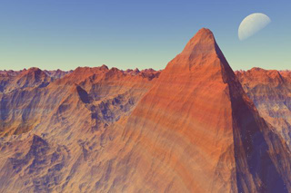 A fractal landscape created by Professor Ken Musgrave.