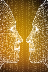  a design of faces and numbers