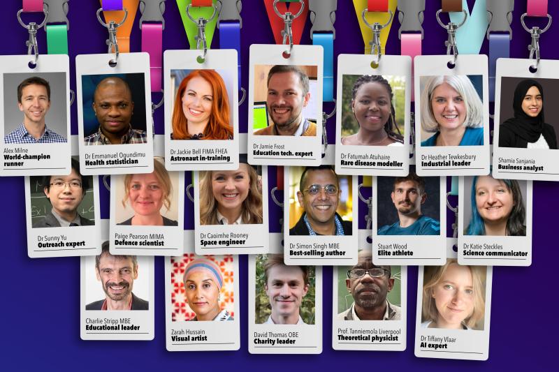 Pictures of lots of people with their name and current job