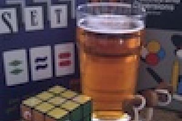 pint and a rubiks cube