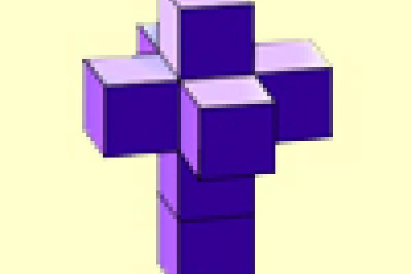 Cubes forming a cross