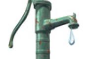 Pump with a droplet of water