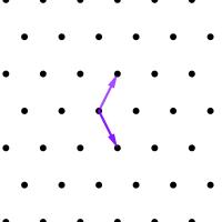 A lattice generated by basis vectors that aren't at right-angles to each other