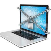 Laptop secured by a padlock - image purchased from Fotalia
