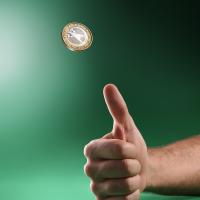Coin being flipped