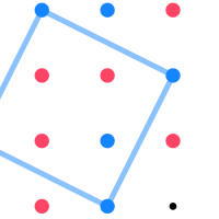 Red and Blue dots playing creating squares game