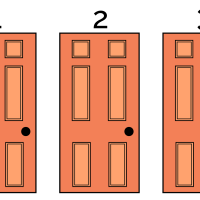 3 doors labelled 1,2 and 3