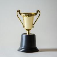 a gold trophy
