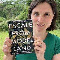 Erica Thompson with her book Escape from Model Land