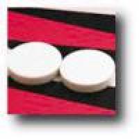 Two white backgammon pieces