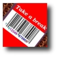 barcode with take a break written above
