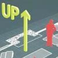 A yellow arrow labelled up