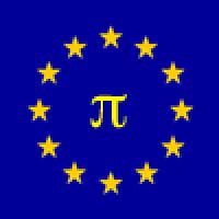 Eu flag with pi symbol in middle