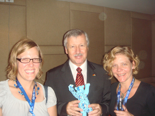 Plus with Christian Schlaga, Germany's acting ambassador to India.